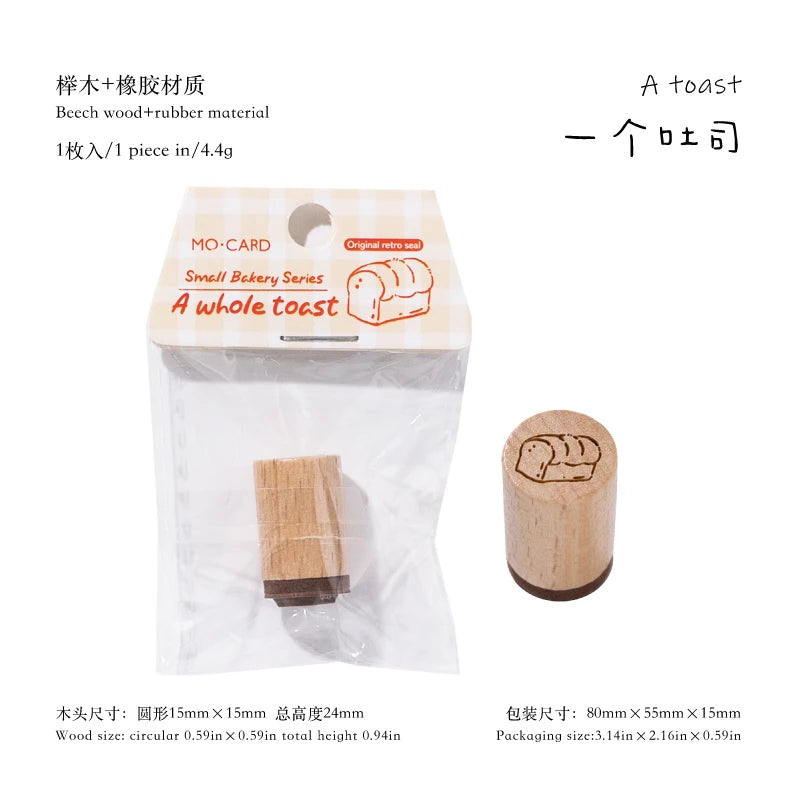 1 pc Vintage Coffee Bread Wooden Rubber Stamp Bottle Shape DIY Decor Scrapbooking Albums Wood Seal Daily Planner Stationery Qme D