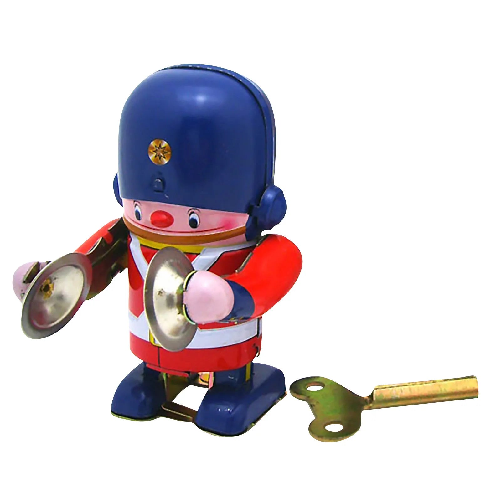 Tinplate Clockwork Toy Walking Drummer Soldier Retro Easter Vintage Wind- Up Toy Kids Novelty Metal Tin Supplies Home Decoration Qme