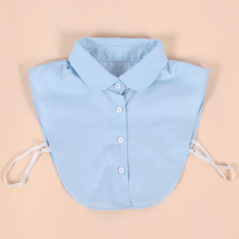 Detachable Cotton Lapel Shirt Fake Collar Solid False Blouse Neckwear Qme B China Mainland