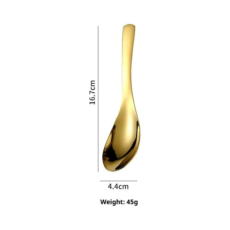 304 Stainless Steel Serving Spoons Rust-resistant Long Handle Easy Qme Gold L