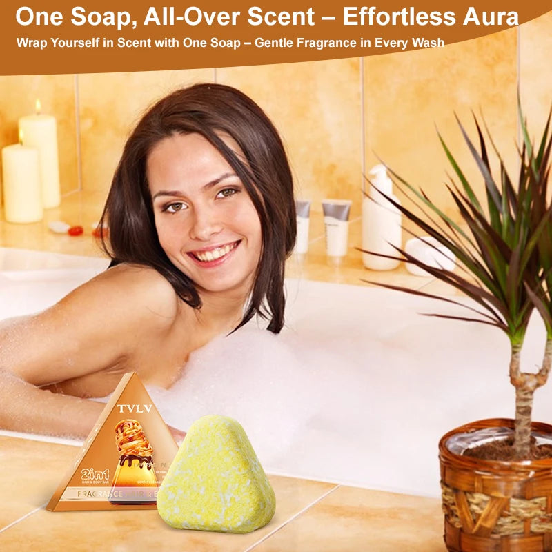 2-in-1 Fragrance Soap Shampoo Body Wash Bar Natural Mild Cleansing Qme