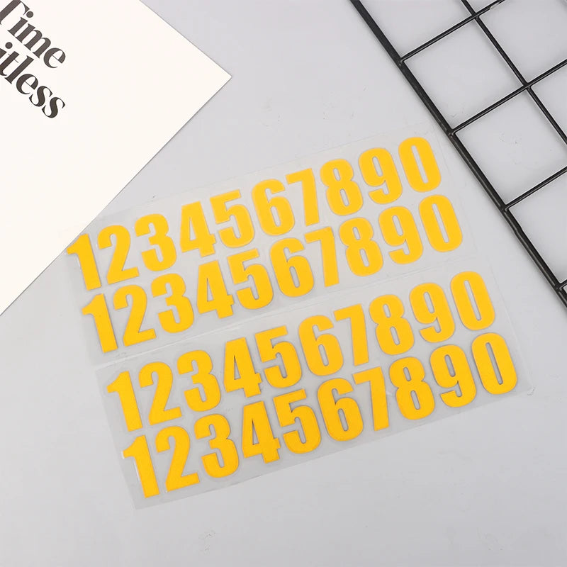Car Reflective 0-9 Numbers Sticker Temporary Parking Phone Remarks Qme B