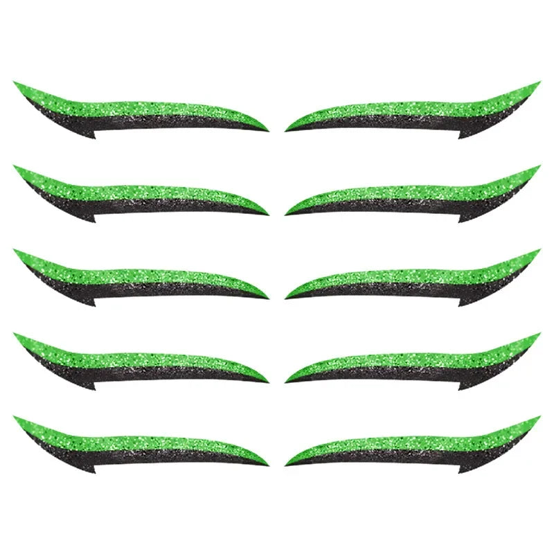 5/6Pair Glitter Eyeliner Sticker Set Self Adhesive Eyeliner Reusable Eyeliner Sticker DoubleLine Eyelid Patch Face Makeup Beauty Qme 5 Pairs Green