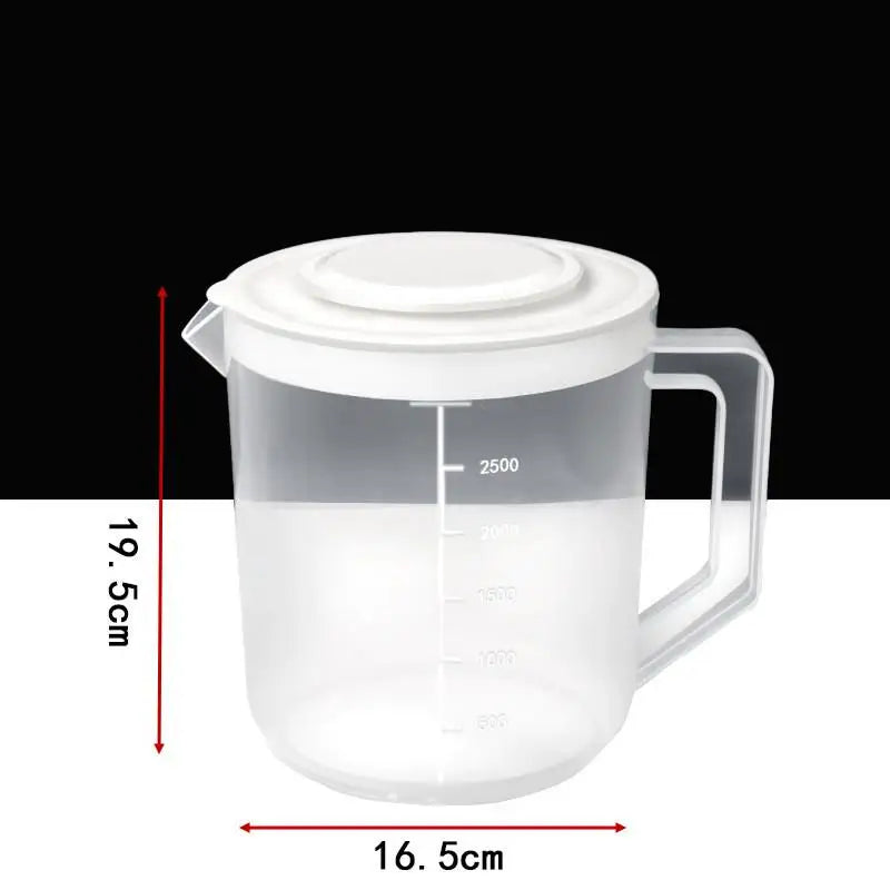 2.5L Large Capacity Baking Measuring Cup Scale Kitchen Mixing Bowl With Lid Transparent Plastic Mixing Cup For Home Tools Qme 1pcs