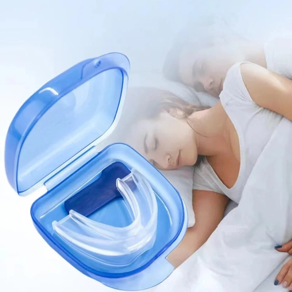Sleep Aid Anti-Grinding Mouth Guard Stop Snoring Bruxism Protection Dental Tray Comfortable Night Use Oral Care Sleeping Device Qme
