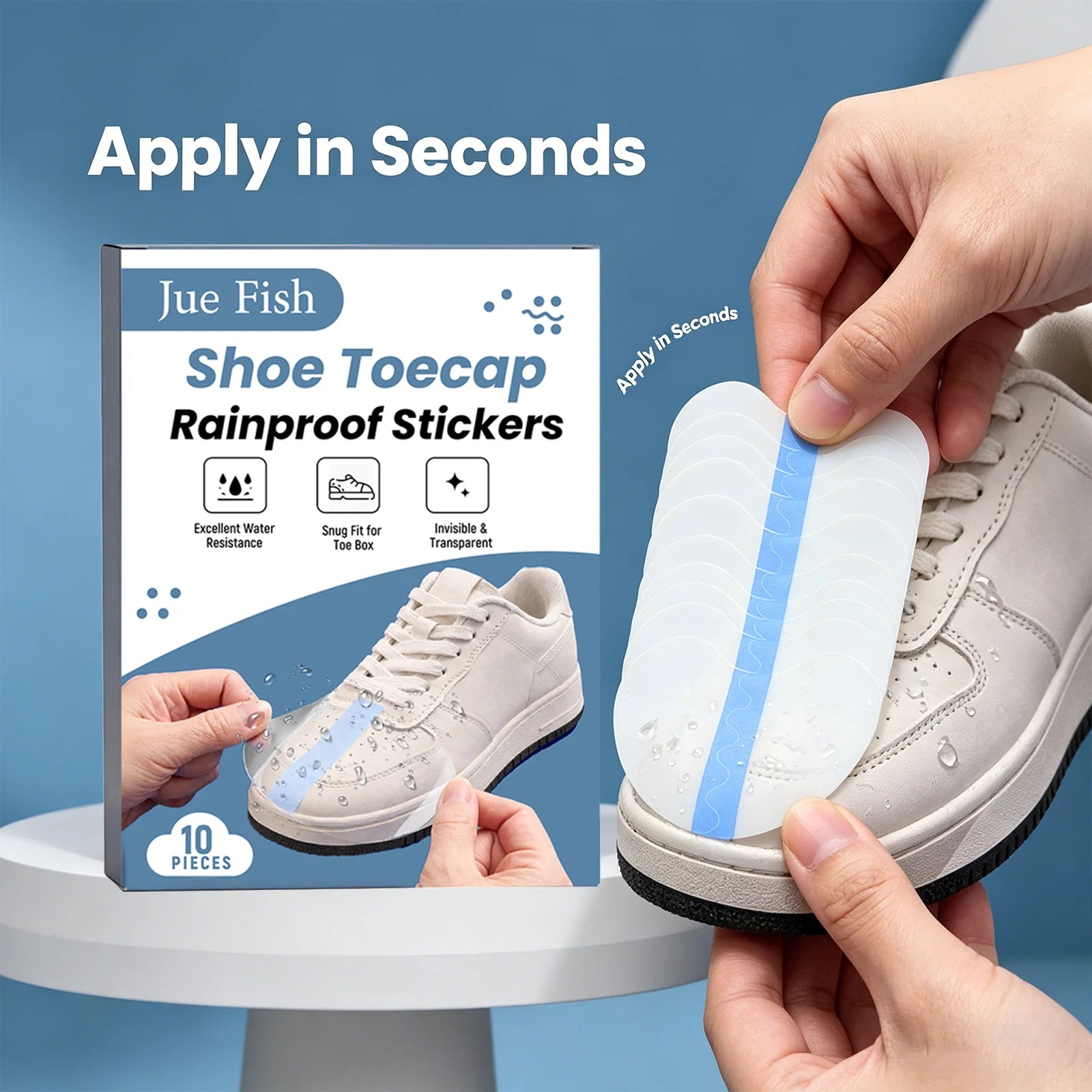 Shoe Toecap Rainproof Sticker Lightweight Anti-Scratch Waterproof Self-Adhesive Shoe Protector Invisible Shoe Toe Guard Stickers Qme