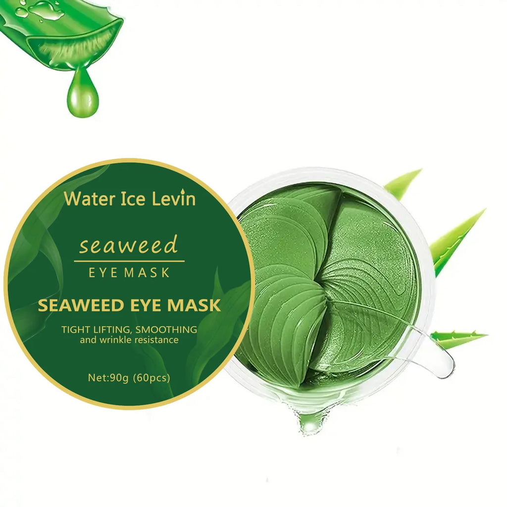 Seaweed Eye Mask; Rich in Seaweed, Collagen, and Hyaluronic Acid, It Can Smooth Fine Lines, Reduce Dark Circles, Tighten and Nourish the Skin, Making the Skin Around the Eyes Smooth and Soft Qme One Box Seaweed Eye Mask