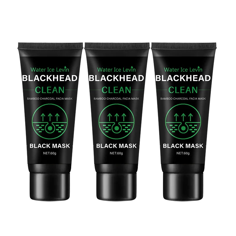 60g Bamboo Charcoal Fiber Mask Blackhead Removal Deep Mask Deep Cleansing Cleansing Exfoliating Mask Treatment Black Mask Qme 3pcs