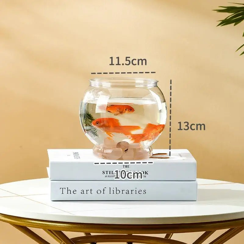 Pet Plastic Lightweight Desk Aquarium Bowl Home Decor Transparent Qme A2