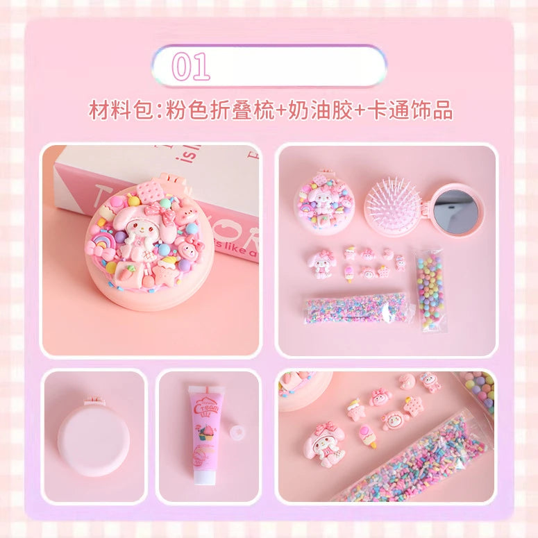 Hello Kitty Kuromi DIY Cream-colored Air-cushion Comb Materials Qme 1