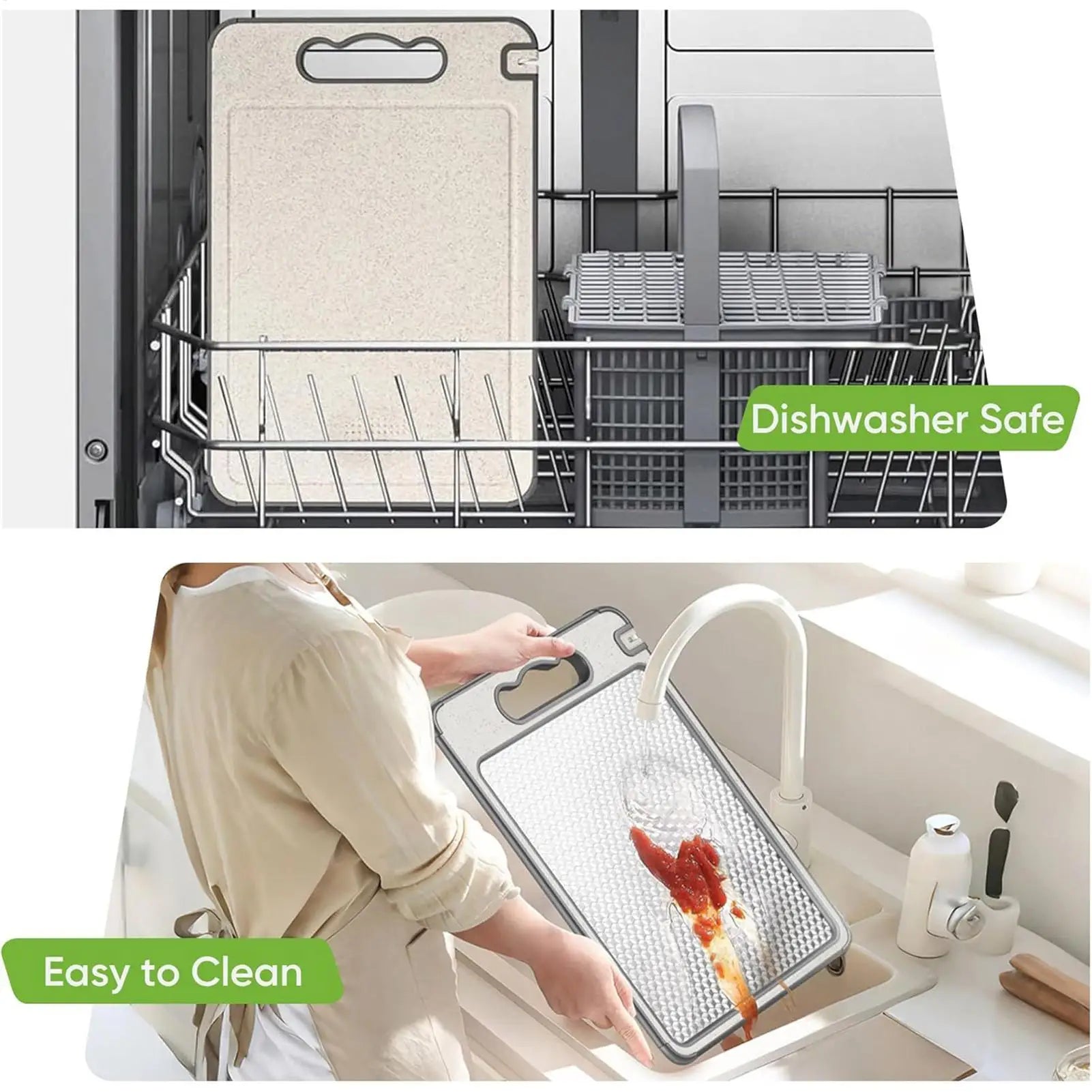 Double Sided Cutting Board Anti-scratch Stainless Steel Steak Cutting Board Kitchen Dining Tool With Handle For Home Restaurant Qme