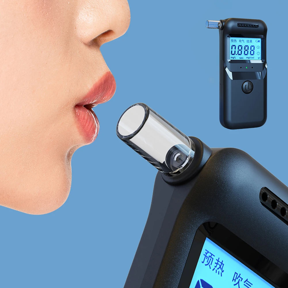 Digital Alcohol Breath Tester Accurate LCD Display Portable Breathalyzer Drunk Driving Analyzer for Personal & Professional Use Qme