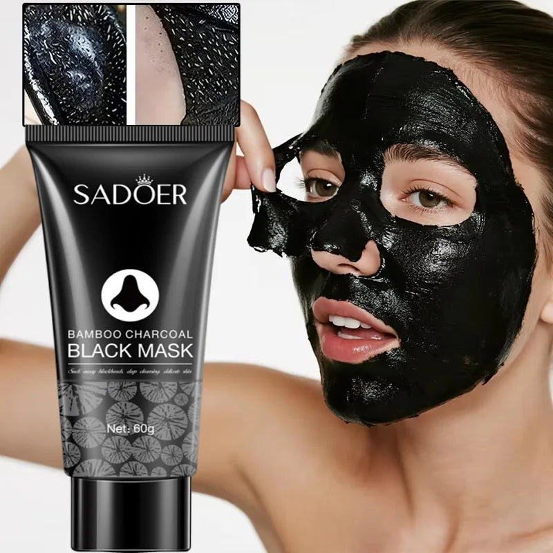 Blackhead Remover Mask Bamboo Charcoal Shrink Pores Acne Black Head Removal Cream Nose Cleansing Black Peel Off Masks Skin Care Qme