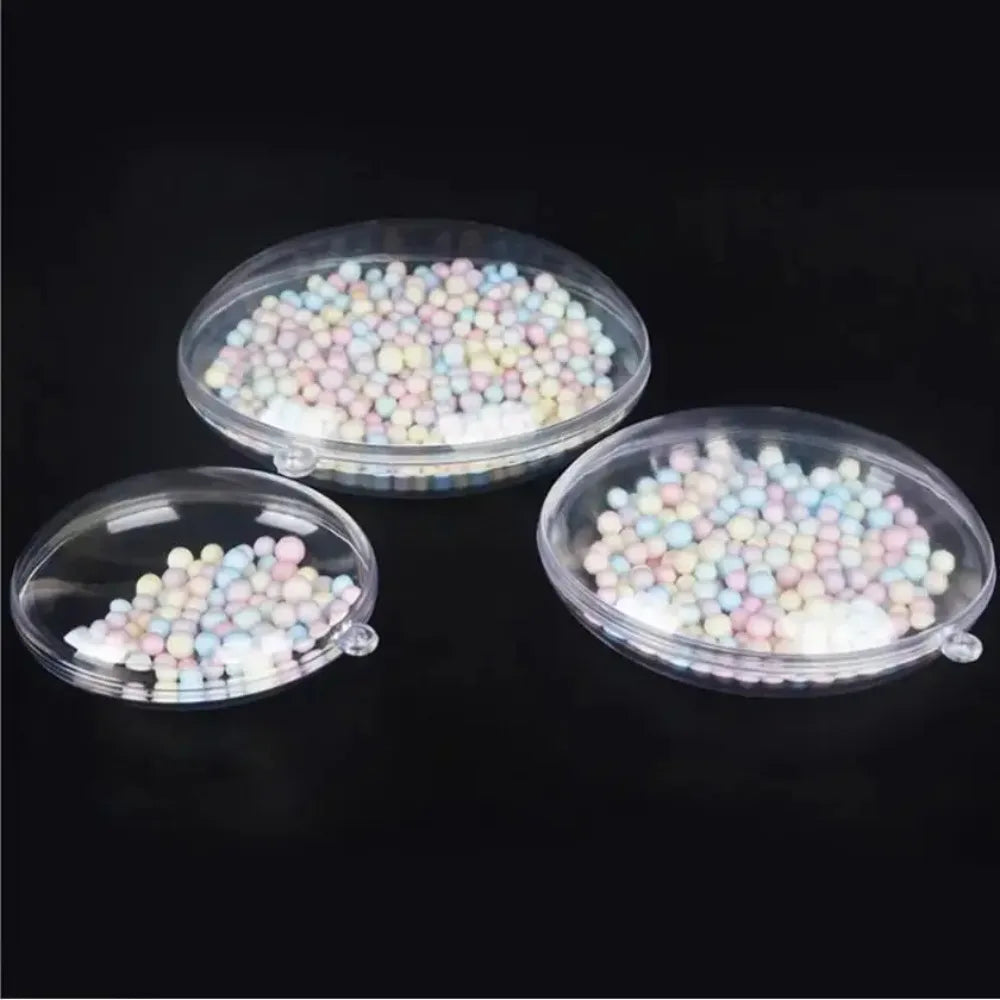 10PCS Christmas Balls Home Decor Wedding Christmas Party decoration Transparent Flat Ball 7/8/9/10cm DIY Christmas Tree Ornament Qme