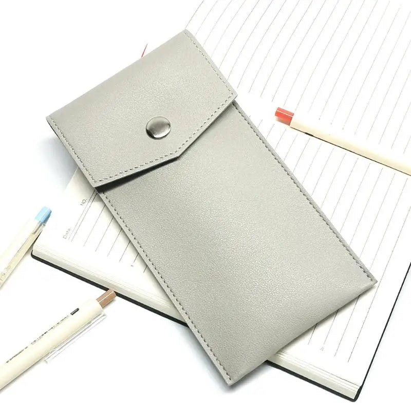 PU Leather Pencil Case Storage Bag Student Glasses Portable Qme A6