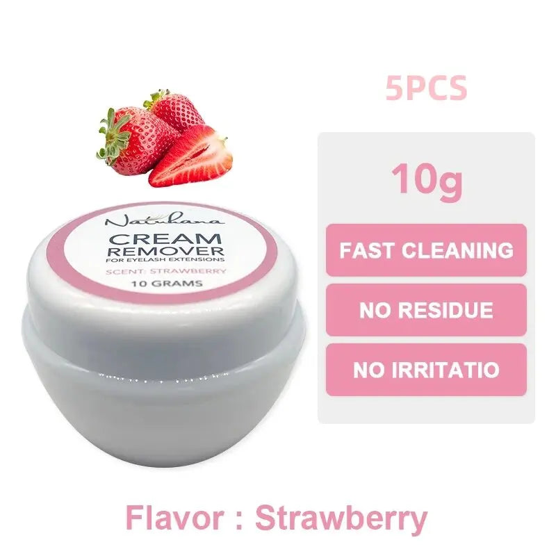 NATUHANA Grafting Eyelash Extension Glue Cream Remover Non-irritating Qme 5 x Stawberry