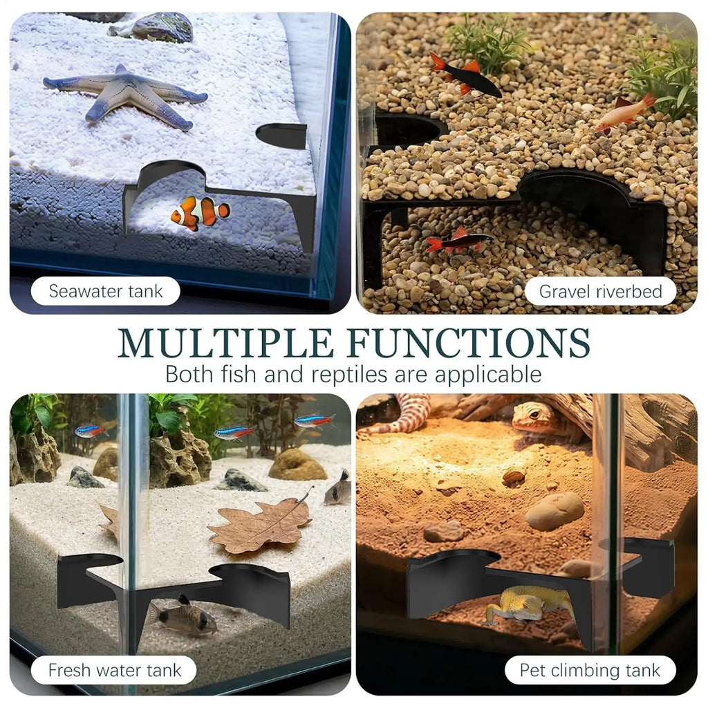 Aquarium Cave Landscaping Double-Opening Non-Slip Habitat 2-Piece Fish Tank Resting Spot Caves For Tank Betta Catfish Clown Crab Qme