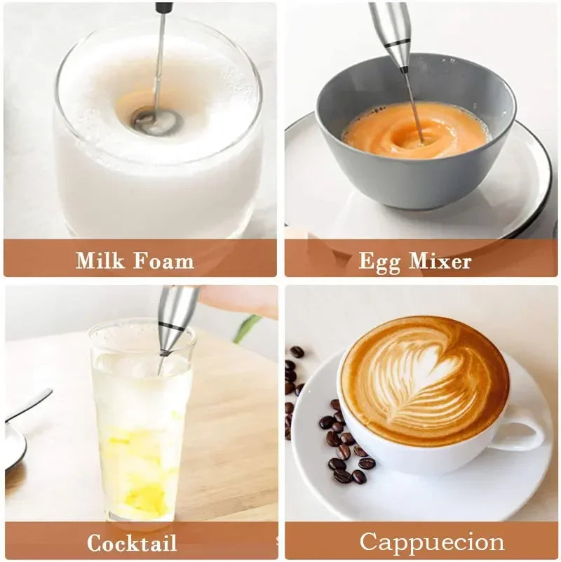 Electric Milk Frothers Handheld Wireless Blender USB Mini Coffee Maker Whisk Mixer Cappuccino Cream Egg Beater Food Blender Qme