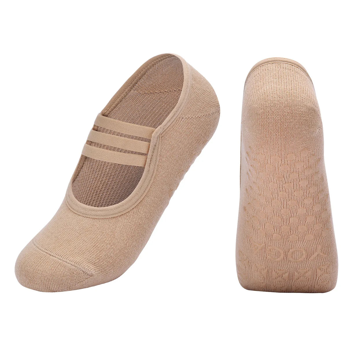 Button Silicone Non-slip Yoga Socks for Female Floor Pilates Socks Backless Breathable Cotton Indoor Fitness Dance Sports Socks Qme d One Size