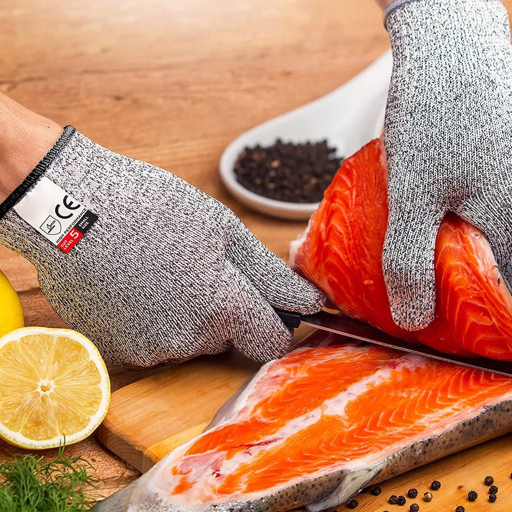 Level 5 Cut Proof Stab Resistant Wire Metal Glove Kitchen Fishing Cuts Gloves for Oyster Shucking Fish Gardening Safety Gloves Qme