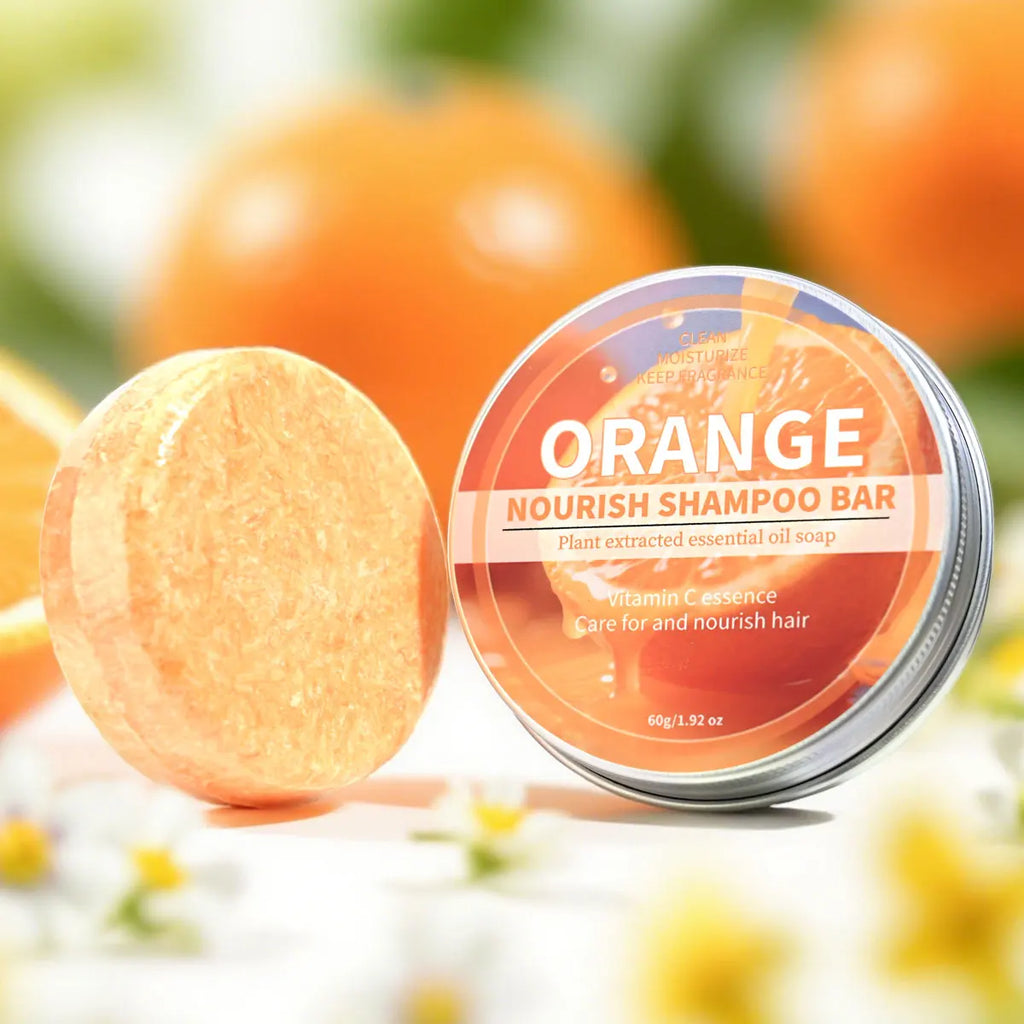 Sweet Orange Essential Oil Plant Shampoo Bar Deep Cleaning Soap Qme