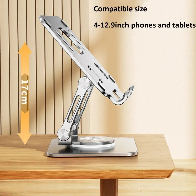 Aluminum Tablet Stand Desk Riser 360° Rotation Multi-Angle Height Adjustable Foldable Holder Dock for Xiaomi iPad Tablet Qme