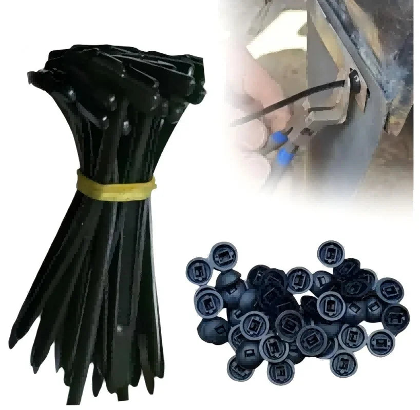 Nylon Universal Cable Tie Buckle-Heavy Duty Zip Ties Holder with Pin & Button Design Plastic Cable Ties Tool Fasteners Car Body Qme 10pcs