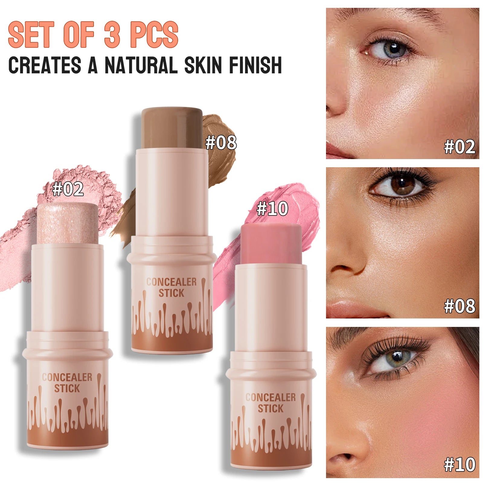 Contour Stick Set Natural Matte Finish Highlighters Shadow Waterproof Contouring Wand V-face Shaping Contour Pen Face Makeup Qme