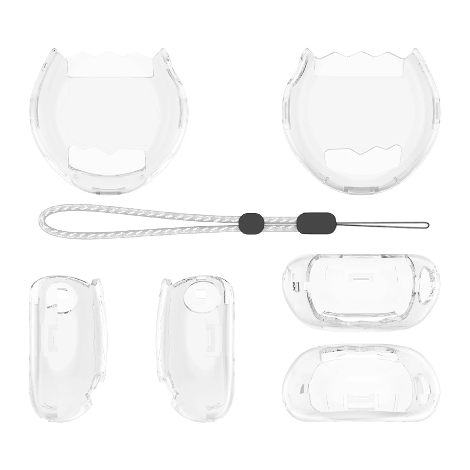 Protective Case Transparent Case Cover with Lanyard Hard Shell Protective Cover for Tamagotchi Paradise Qme Transparent