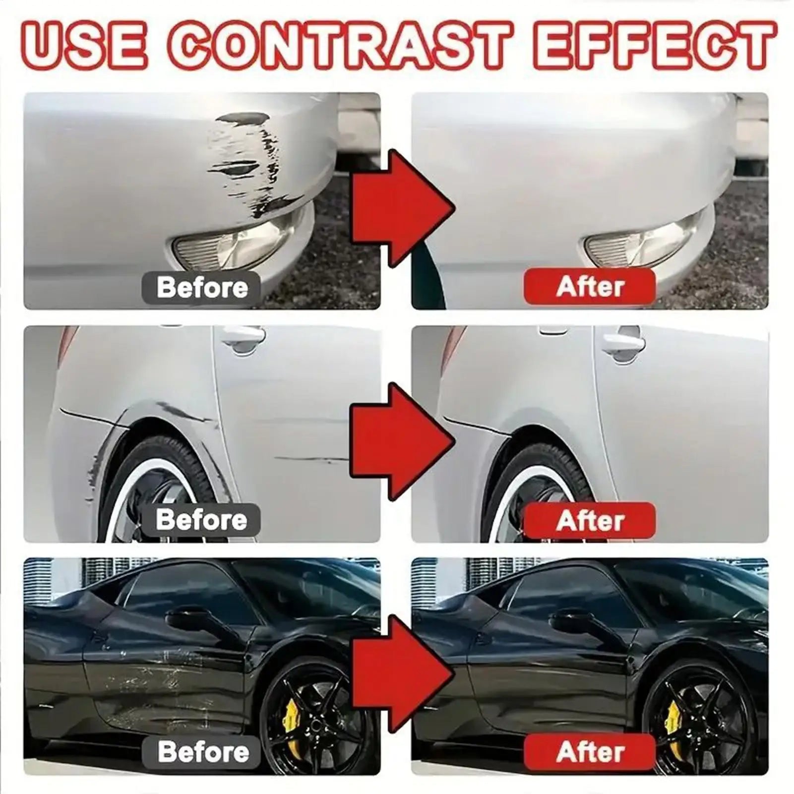 Car Scratch Remover 100ml Deep Scratch Remover for Cars Long-Lasting Polish Cleaner Restorer with Sponge Paint for Marine Qme