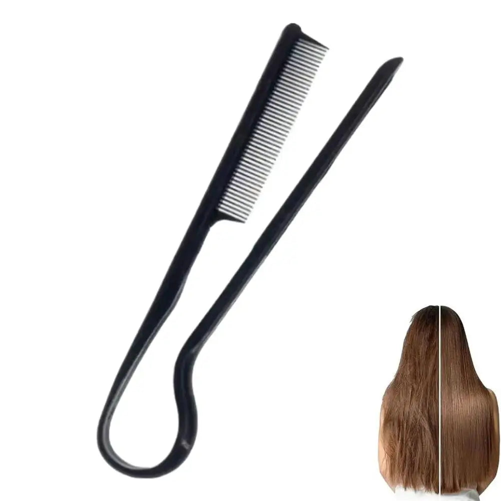 Portable V-shaped Hair Straightener Comb Styling Messy Finishing Qme Black