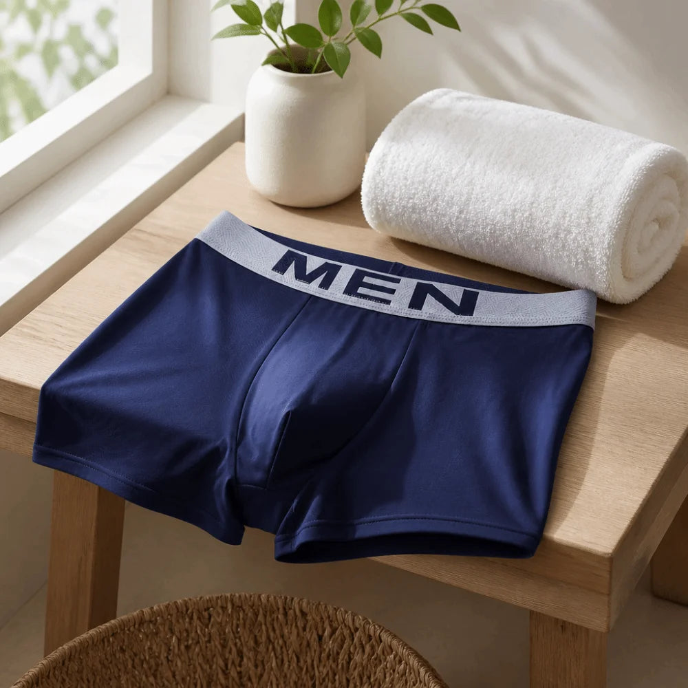 6 Pcs Solid Color Men's Underwear Comfortable Fit Breathable Fabric Boxer Shorts High Elastic Athletic Underwear Qme