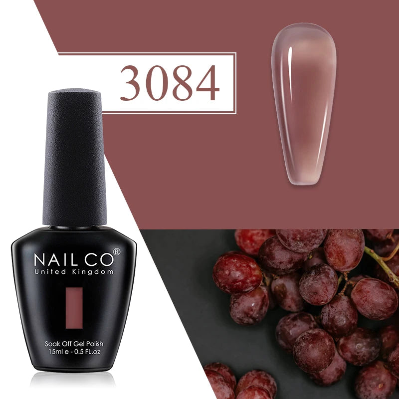 NAILCO Red Gel Nail Polish Wine Purple Semi Permanent Soak Off UV