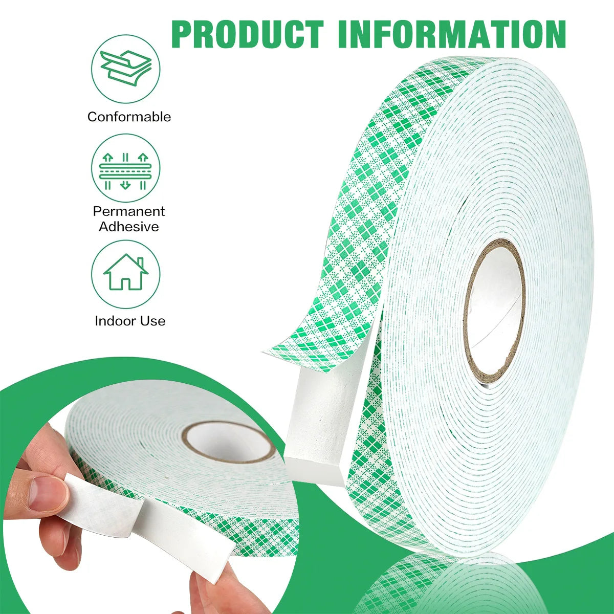 Strong Foam Double-Sided Adhesive Non-Trace High Viscosity Tape High Temperature Resistant Waterproof Adhesive Tape Qme