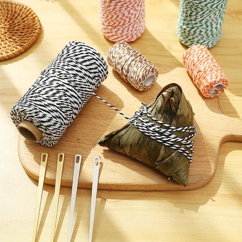 2mm Thick Butchers String Cotton Twine Meat Prep Trussing Turkey Barbecue Strings Meat Sausage Tie Rope Cord 100 Meters Qme