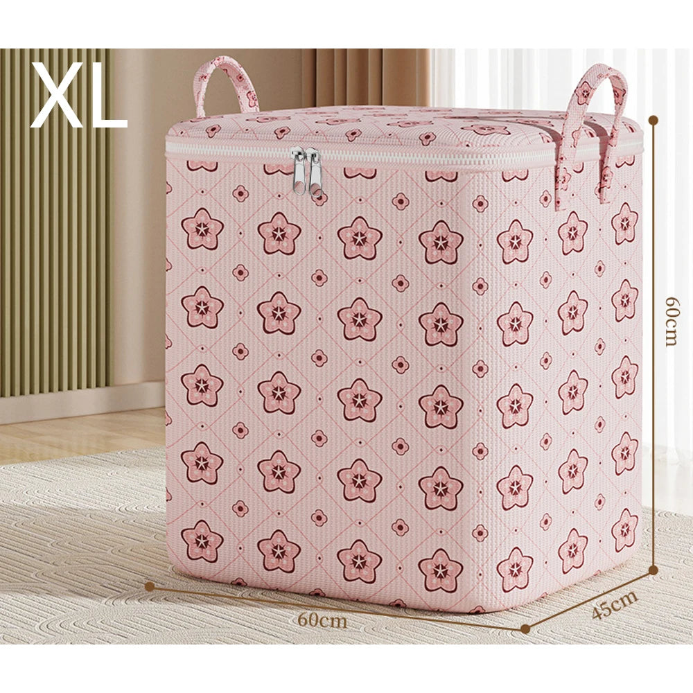 Extra Large Quilt & Clothes Moving Bag for Home & Dorm Heavy Duty Packing Sack for Blankets Student Luggage Storage Qme Pink XL
