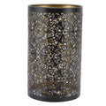 Lamp Shade Cylindrical Circular Pattern Black Lamp Shade Detachable Interventional Installation Wrought Iron for Nightstand Qme black
