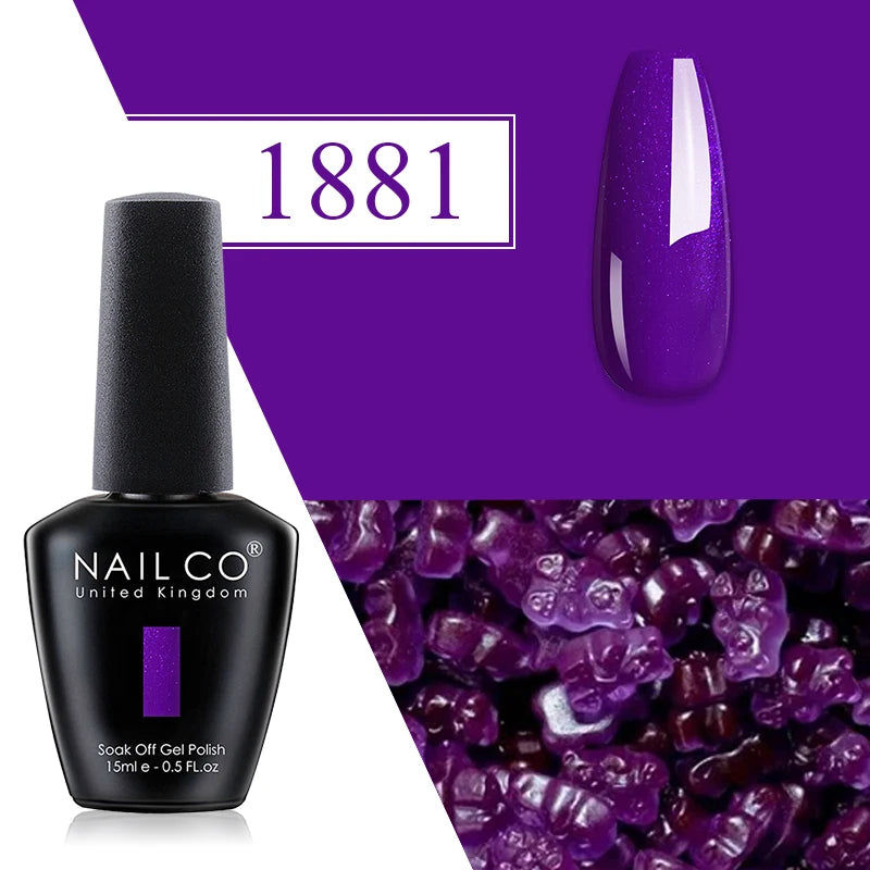 NAILCO Red Gel Nail Polish Wine Purple Semi Permanent Soak Off UV