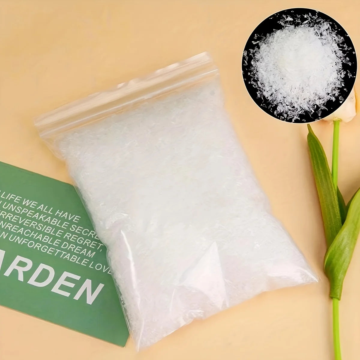 100g Artificial Snow Flakes, Fake Snow for Christmas Decor & Winter Crafts Qme
