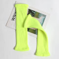 Women Winter Bright Green Color JK Style Spice Girls College Foot Cover Warm Pile Long Socks Boot Cuff Cover Knitted Leg Warmers Qme green One Size