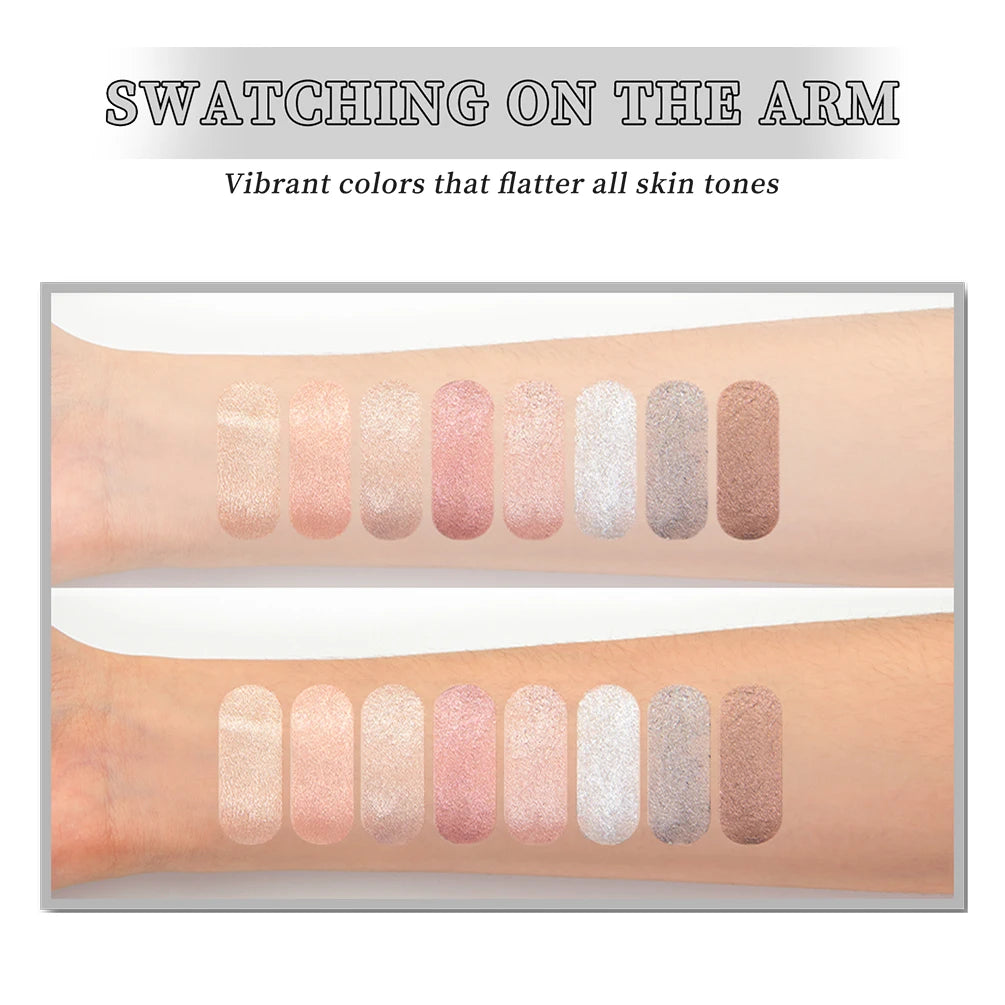 QIBEST 8 Colors Eye Shadow Stick Makeup Sets Shimmer Glitter Dimensional Natural Without Taking Off Eyeshadow Cosmetics Kits Qme