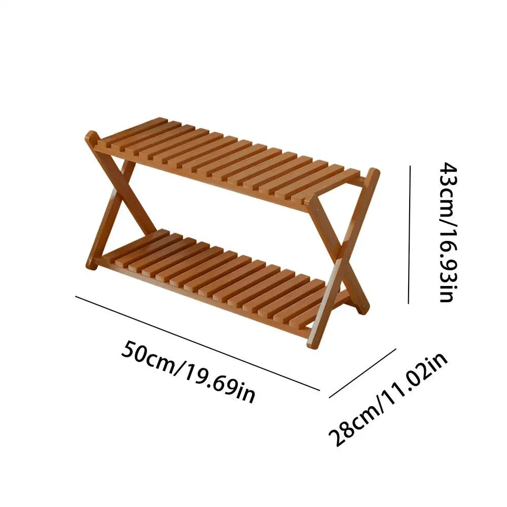 Wood Plant Stand Indoor 2 Tier Flower Pot Holder Outdoor Patio Garden Qme China Mainland Brown