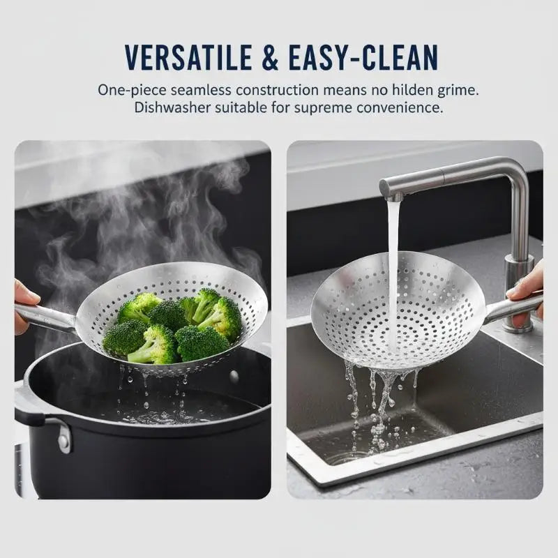 Thickened Stainless Steel Colander Handle Multi-functional Easy Clean Qme