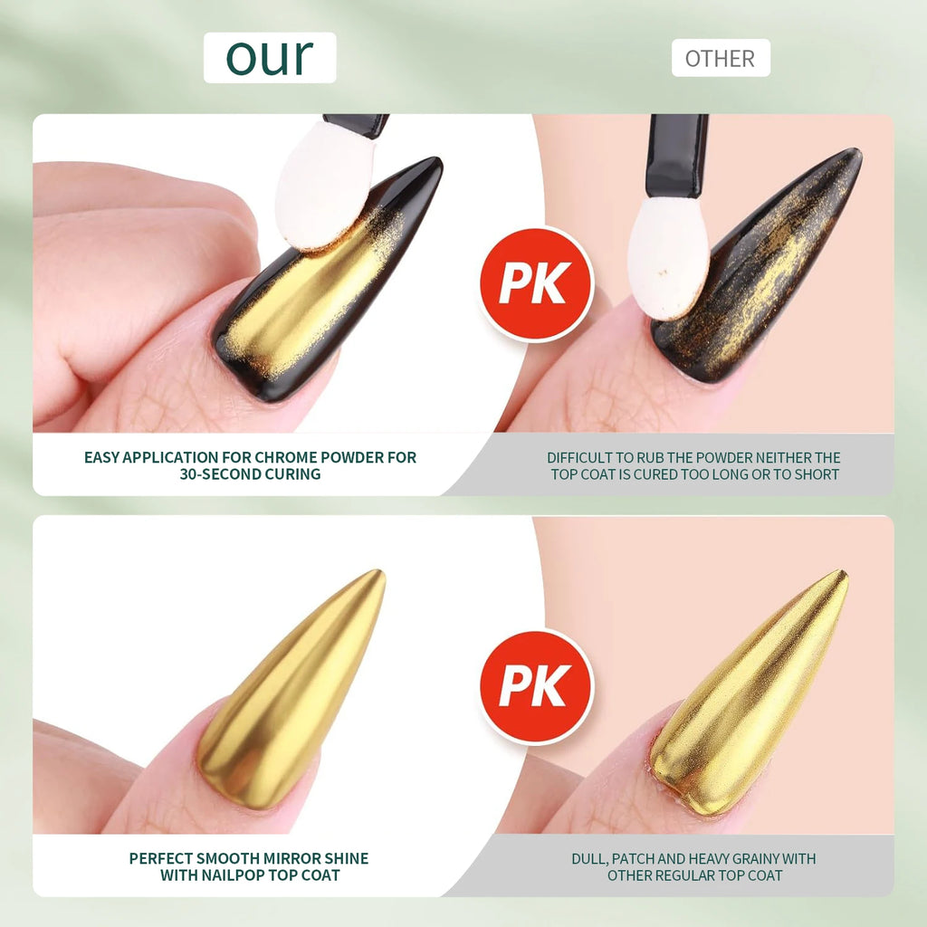 Nailpop Magic Mirror Coat Enhances Effect Long-lasting Shine Shines Qme