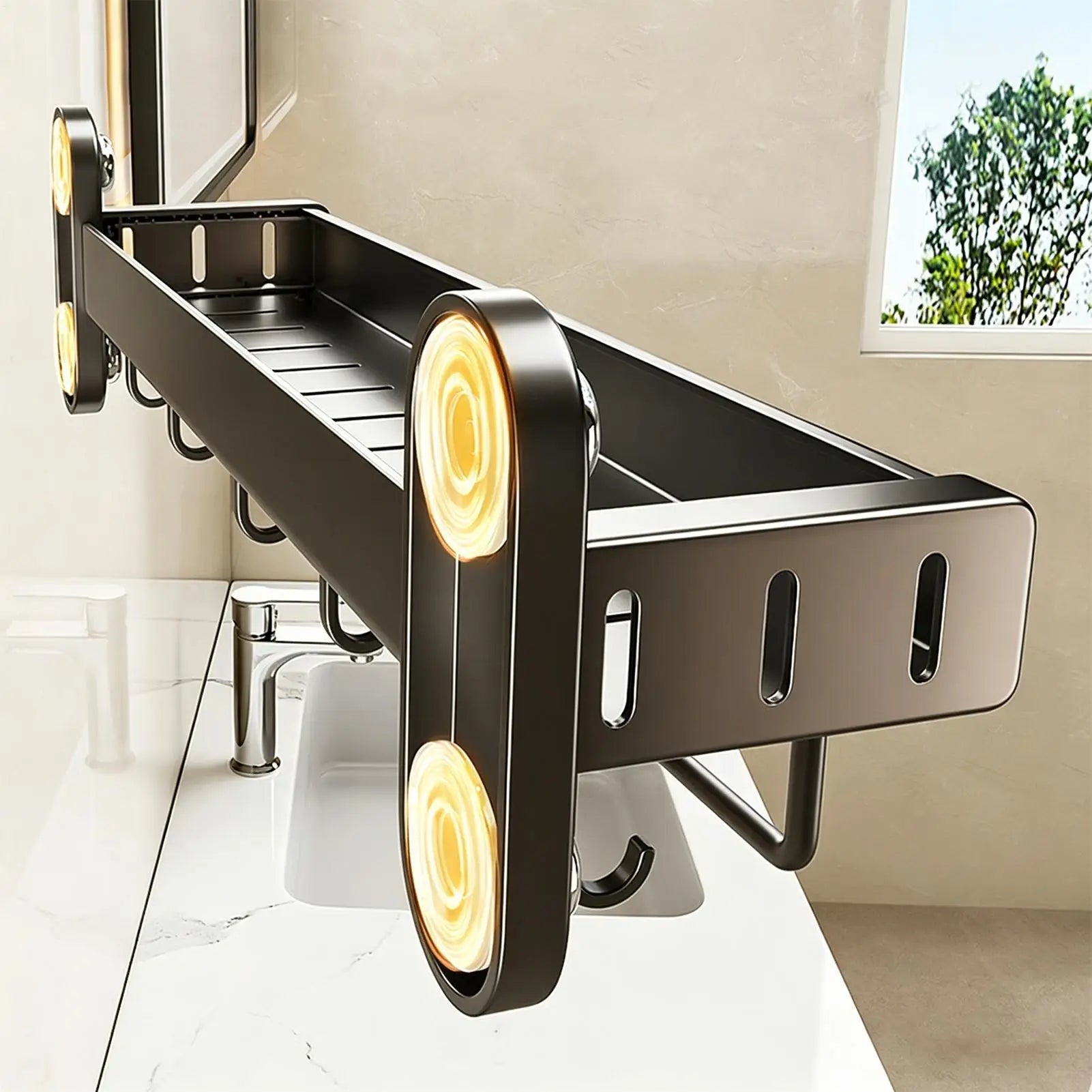 Suction Cup Shower Organizer Wall Mounted Toiletry Rack Shower Holder Rack For Bathroom Home Apartment College Dorm Toilet Qme