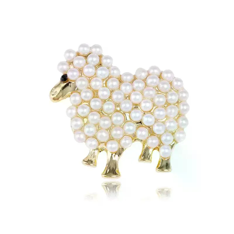 Luxury Animal Pearl Sheep Themed Brooches For Men And Women Jewelry Accessories Wedding Holiday And Party Gifts Qme