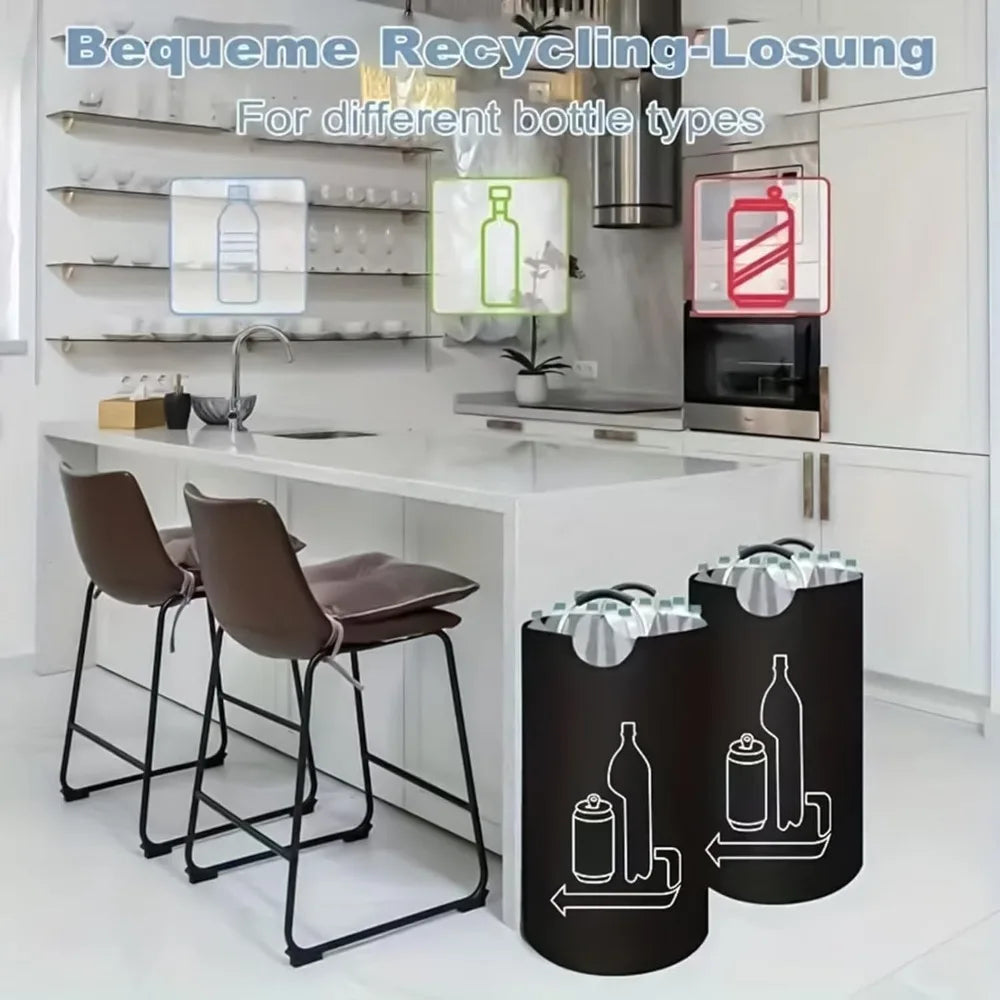 Large Bottle Recycling Bag Aluminum Handle Oxford Cloth Portable Qme