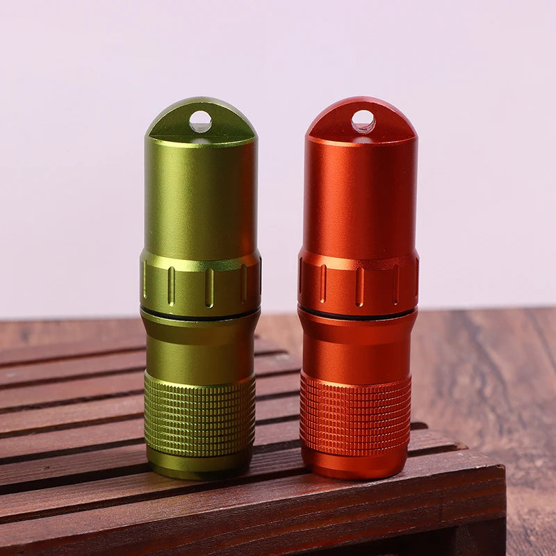 Portable Pill Case Waterproof EDC Container Capsule Airtight Aluminum Qme