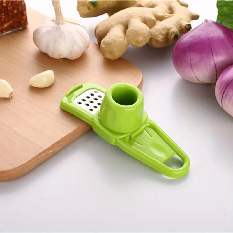 1pc Garlic Ginger Presses Manual Multi-functional Ginger Cutter Plastic Kitchen Grater Grinder Grinding Tool Qme Green 1pc