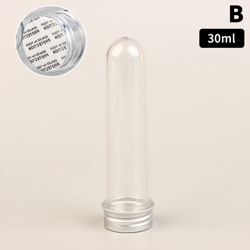 30 40 PET Test Tube Bottle Transparent Cylindrical Plastic Refillable Qme 30ml B